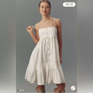 NWT Anthropologie $158 Pilcro Sleeveless Ruffle-Hem Midi Dress XXS